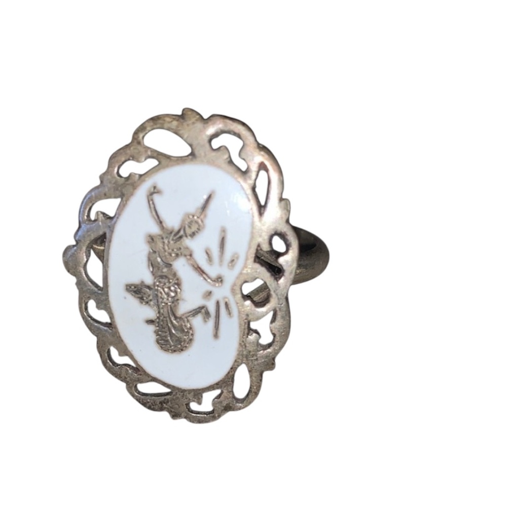 Vintage Siam Mythical Goddess Sterling Ring